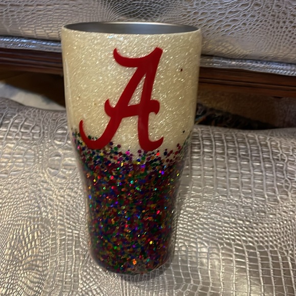 ALABAMA Glitter Tumbler with Red Accent - Picture 4 of 6